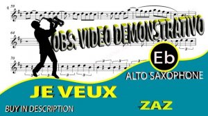 Zaz - Je Veux - Alto Saxophone Eb - Video score