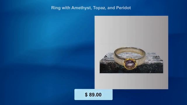 Ring with Amethyst, Topaz, and Peridot