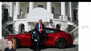 Подборка безумных новостей. Красная Тесла у белого дома