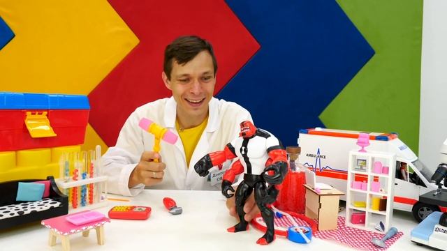Тачка Молния Маквин в песке! Силач Бен 10 и Тролль Розочка заболели! Мегаклиника @GulliverRu