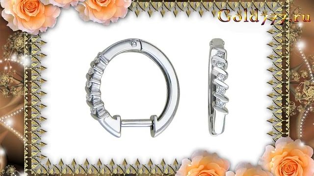 Серьги белое золото 585 пробы. 01С625579