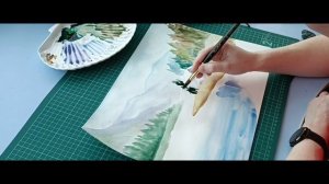 Пейзаж акварелью