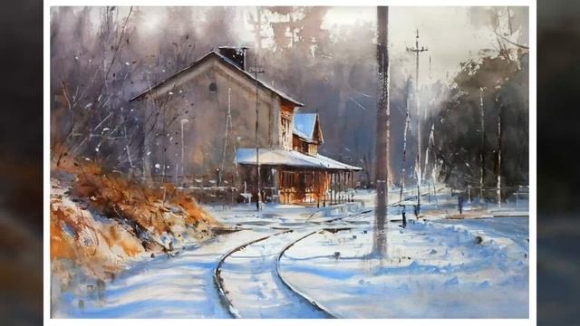 Watercolor Landscape Painting - Artist Michał Jasiewicz - Poland -(slideshow 01) Akwarela смотреть онлайн