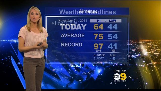 Evelyn Taft 2011/11/07 8PM KCAL9 HD; Light pink top смотреть онлайн