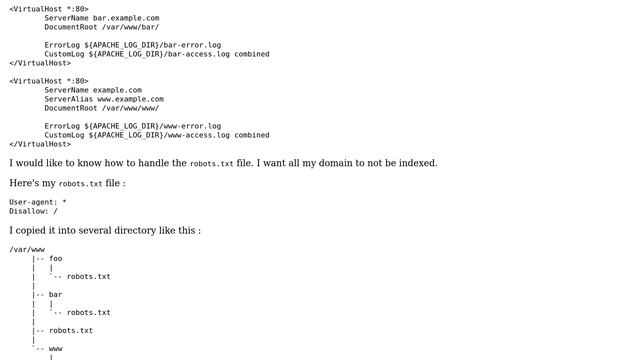 DevOps & SysAdmins: Robots.txt with several VirtualHosts
