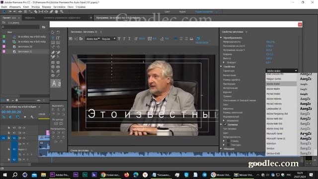 Субтитры или заголовок в Premiere Pro смотреть онлайн