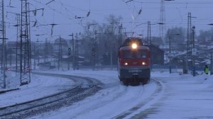ЭЛЕКТРОВОЗ ВЛ80 НА ТРАНССИБЕ ЗИМОЙ