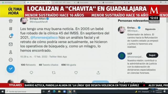 Localizan a "Chavita" bebe que fue robado hace 16 años смотреть онлайн