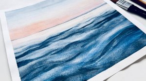 Как нарисовать водную рябь акварелью | How to draw water ripples with watercolor