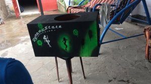 Покраска короба. Сабвуфера. зеленый короб