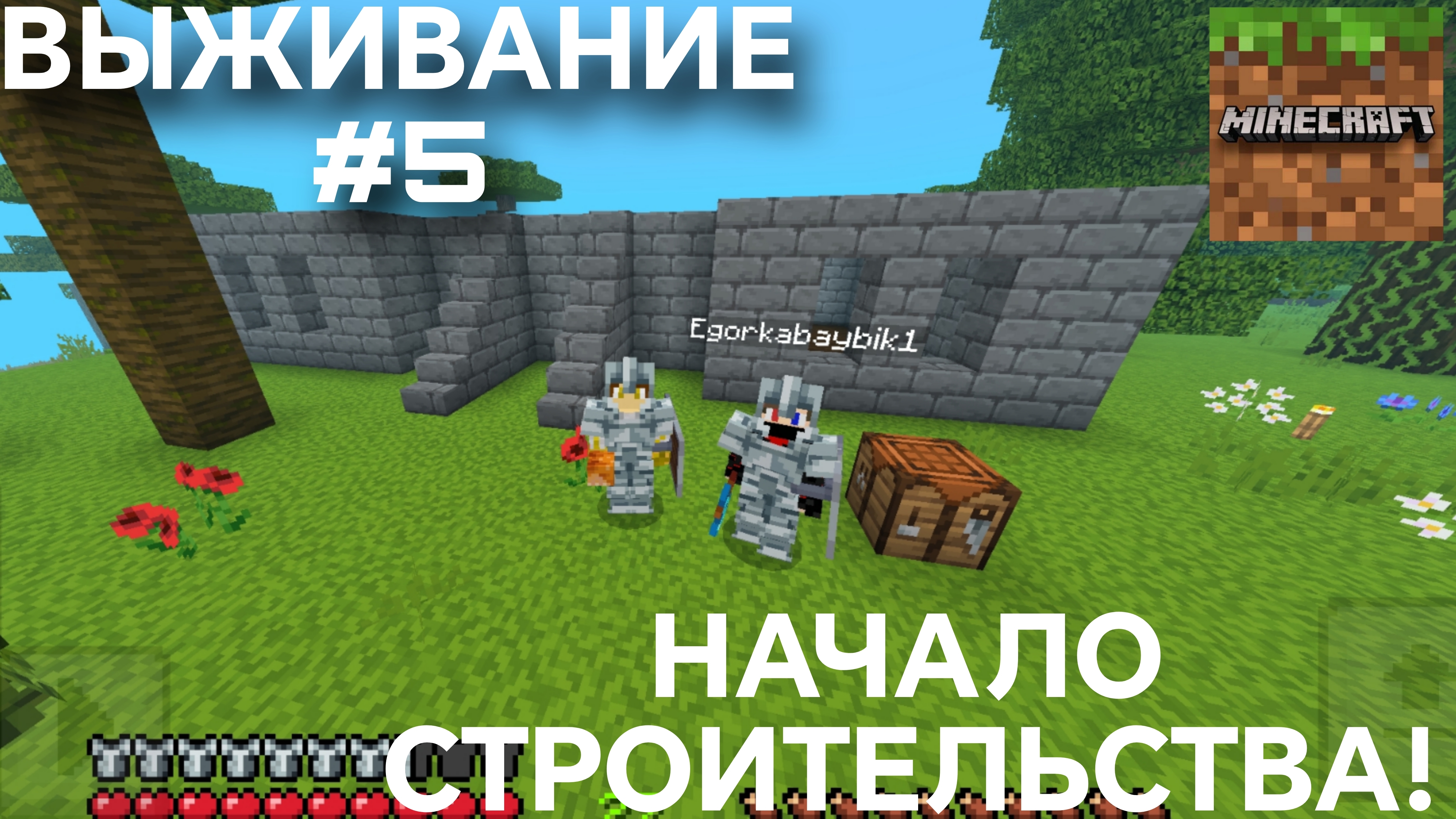 ВЫЖИВАНИЕ С ДРУГОМ #5 НАЧАЛО СТРОИТЕЛЬСТВА ДОМА