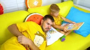 Платоха Моха и Папа и летние развлечения с надувными игрушками