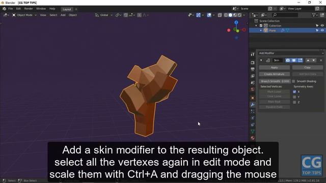 Quick Tree Trunk With Skin Modifier in Blender