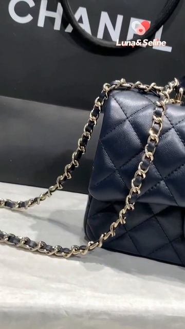 CHAN. CC SQUARE CLASSIC MINI FLAP dark blue BAG #bag