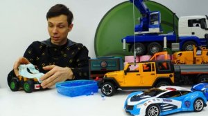 Игры машинки - Ремонт и прокачка ТОБОТОВ! Роботы Трансформеры в Автомастерской! Видео для детей.