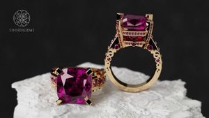 Кольцо с гранатом. Варианты цветовых сочетаний.