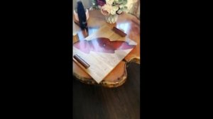 Поднос из слэба карагача и эпоксидной смолы. Изготовление  мебели из слэбов натурального дерева