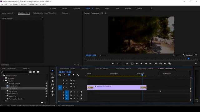 ADOBE PREMIERE PRO TUTORIAL: FADE TRANSITION Effect inside Premiere Pro