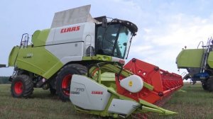 Уборка зерновых в деревне Ново