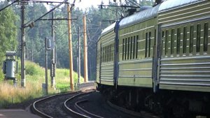 Тепловоз М62К-1597 на о.п. Рйкантай / M62K-1597 passing Rykantai stop