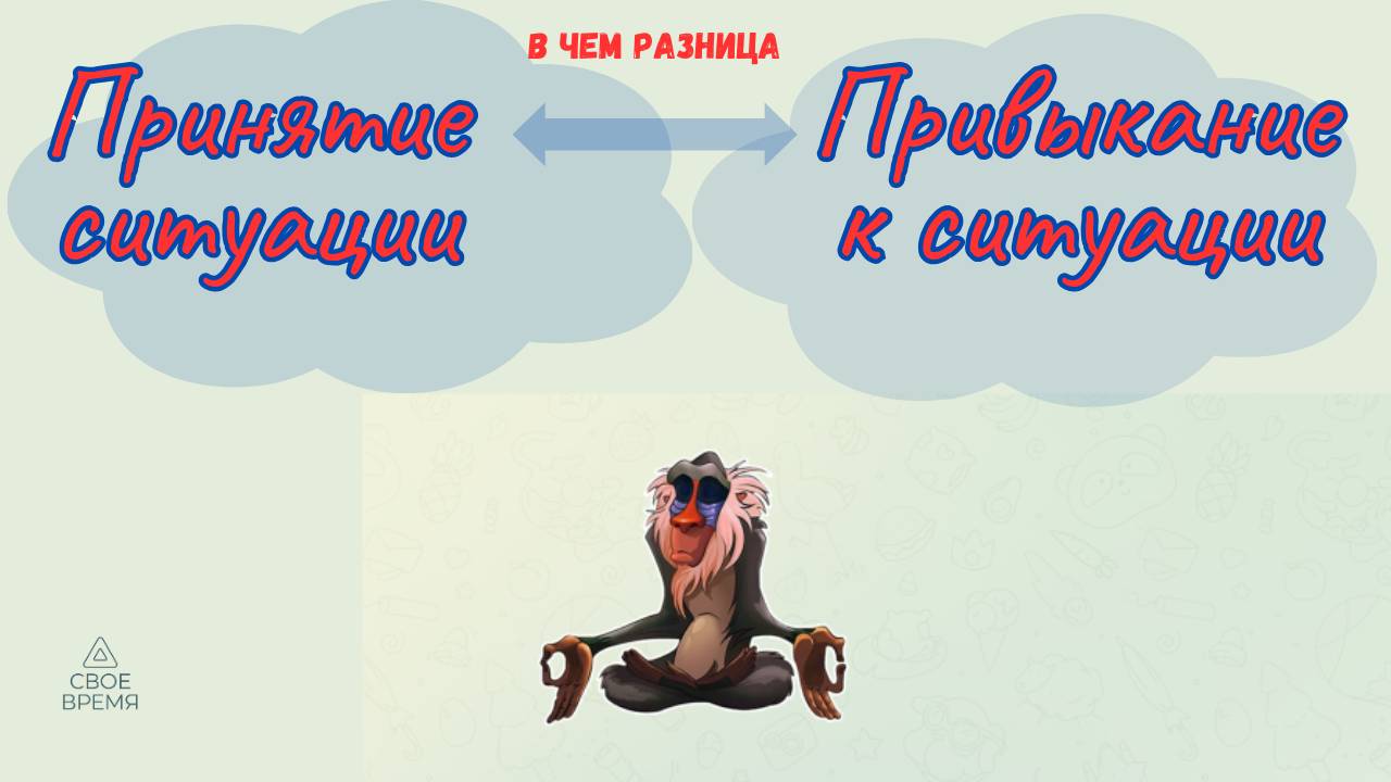 Принять ситуацию или привыкнуть к ней? Есть разница?