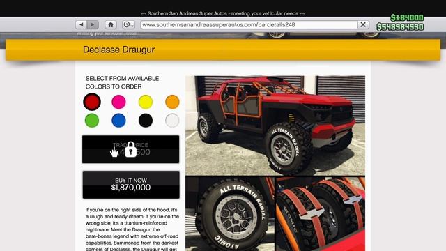 GTA Online: Buying The Declasse Draugur
