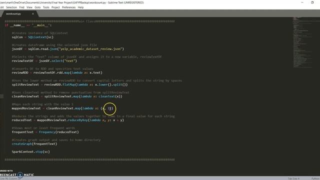Big Data Analytics using PySpark: Problem 1 - "Word Count"