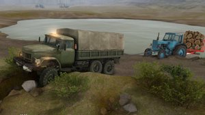 Вытаскиваю затонувший трактор