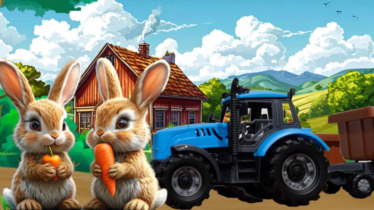 Синий трактор Гоняется за зайцами смотреть онлайн