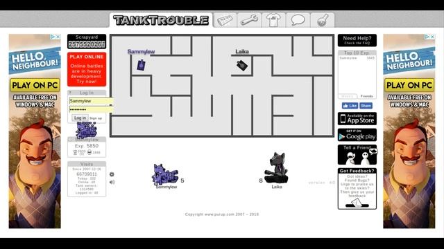 Tank Trouble Classic - Sammylew v.s Laika смотреть онлайн