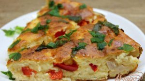 Творожная запеканка с болгарским перцем и цветной капустой