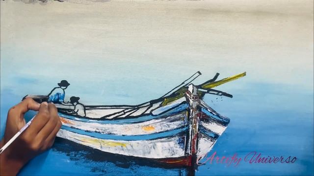 Oil Painting - ocean Landscape / BeautifulRelaxing Art / Зимнийпейзаж. Живопись маслом #011 смотреть онлайн