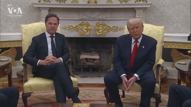 Дональд Трамп и генсек НАТО Марк Рютте. Брифинг в Белом доме 13 марта 2025 года