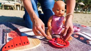 Беби Аннабель: пикник у моря. Играем в куклы Беби Бон. Видео для девочек Baby Born