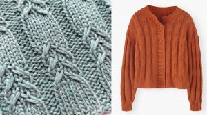 Симпатичный узор со жгутами для вязания женских, мужских и детских изделий