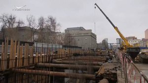 Строительство станции метро "Театральная" в Самаре