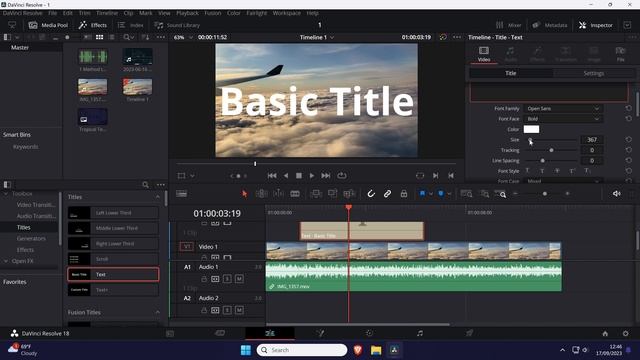 How to Change Font/Text Size in Davinci Resolve