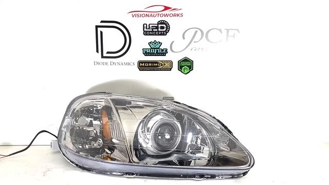 Honda Civic EK 99-00 Retrofit Custom Headlights - Bi-LED projector, Iris shrouds - VisionAutoworks смотреть онлайн