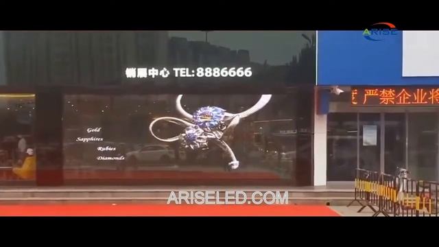 Jewelry Store Self Standing High Brightness P3.91mm LED Transparent Display Video Window,Transparen