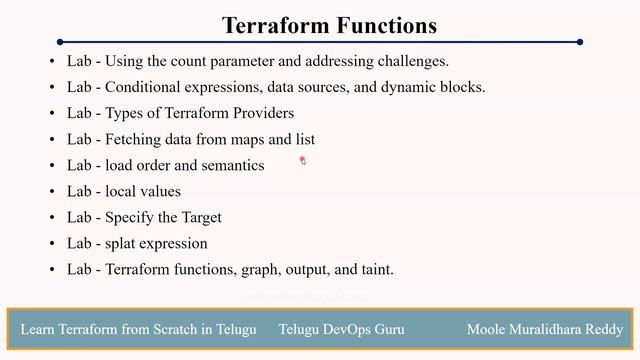 Learn Terraform From Scratch in Telugu -Moole Muralidhara Reddy- Telugu DevOps Guru  + 91 789312103