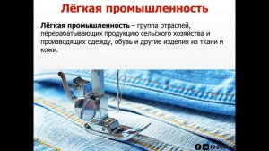 9 класс - Пищевая и лёгкая промышленность России