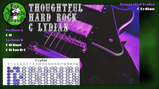 C Lydian Thoughtful hard rock Guitar Backing Track смотреть онлайн