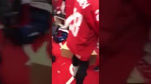 Сборная России по хоккею празднует победу над Германией