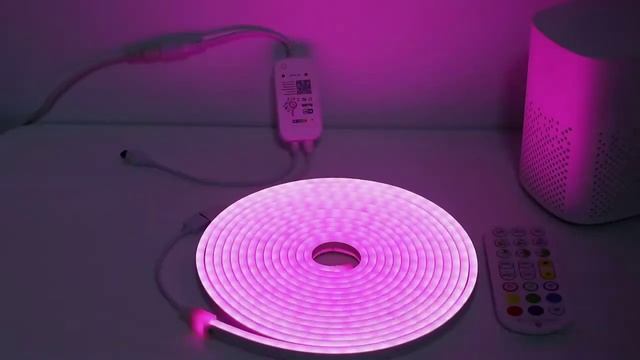 Luz de nen LED RGB con Bluetooth 12V Tuya Smart Home Wifi tira flexible para pared de habitacin de смотреть онлайн