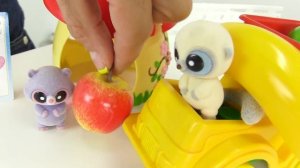 Игрушки Юху. Учим фрукты вместе с Юху и Машей.
