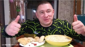 мукбанг/обжор/блины фаршированные ветчина с сыром/Доширак/