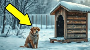Пёс мерз на снегу и почему-то боялся зайти в будку. История из жизни.