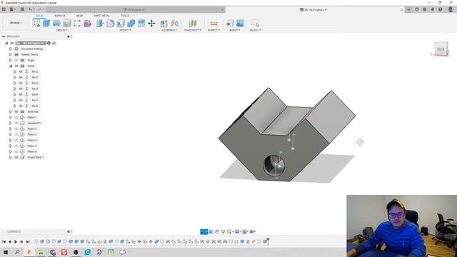 V6 Model Engine - Engine Block (pt 3) - Day 98 of 100 Autodesk Fusion 360 Journey смотреть онлайн