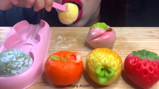 ASMR FRUITS RICE CAKES, GLUTINOUS RICE CAKE ICE CREAM, 과일 화과자, 찹쌀떡아이스크림 먹방, NO TALKING, MUKBANG, SU смотреть онлайн
