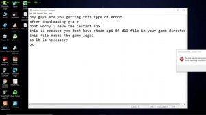 GTA V Steam_api64.dll missing fix 100%